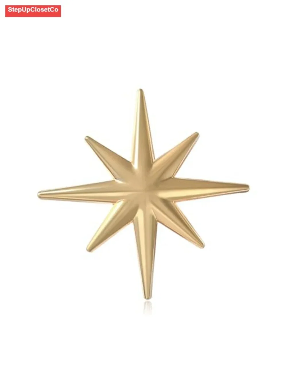 Gold Star Pin Stainless Steel Starburst Brooch for Women Hat Bag Dress